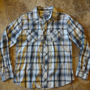 Men's Black And White Flannel Shirt
